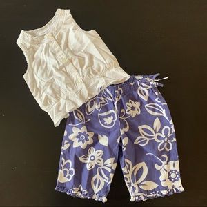 NWT Vintage Baby Gap Summer Purple Ruffle Hibiscus Crochet Lace Set 18-24M XL